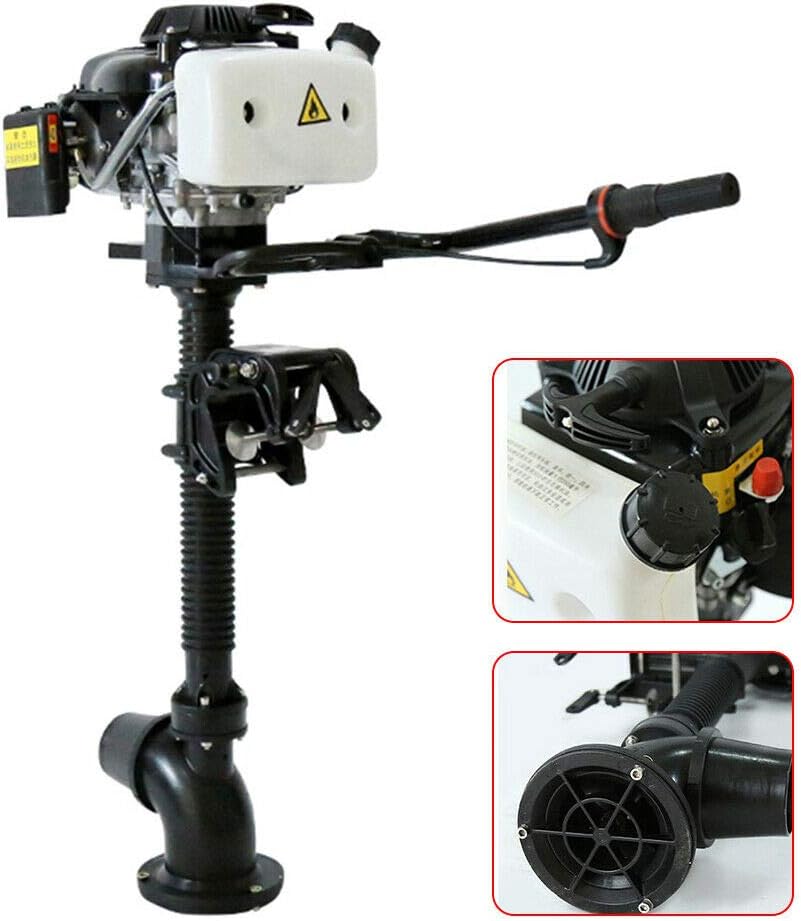 Boat Engine, 4HP 4 Stroke 55CC Outboard Motor Wind Cooling Tiller Control Outboard Motor CDI Ignition System Fishing Boat Engine, Boat Engine for Inflatable Boats, Fishing Boats, Small Yachts