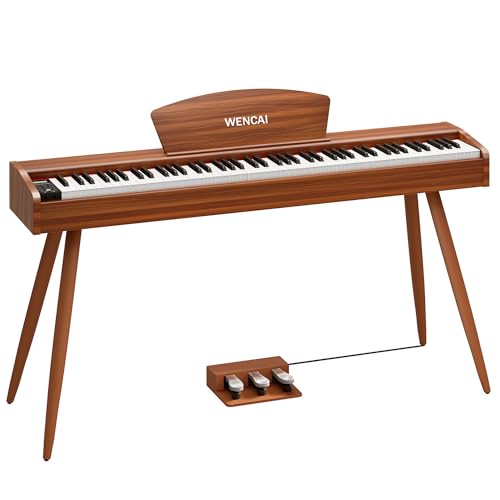 88 Key Fully Weighted Electric Piano Keyboard Hammer Action Full-size Digital Pianos for Beginners Adults Wooden Upright Piano with Sheet Music Stand Triple Pedal, Supports USB-MIDI Black