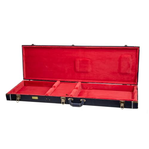 Crossrock Relief Series 335 Guitar Case for ES-335 & Semi-Hollow Electric Guitars | Carved Smoke Blue Finish, Monochrome Blue Velvet Interior, Lock – Premium Wooden Hardshell