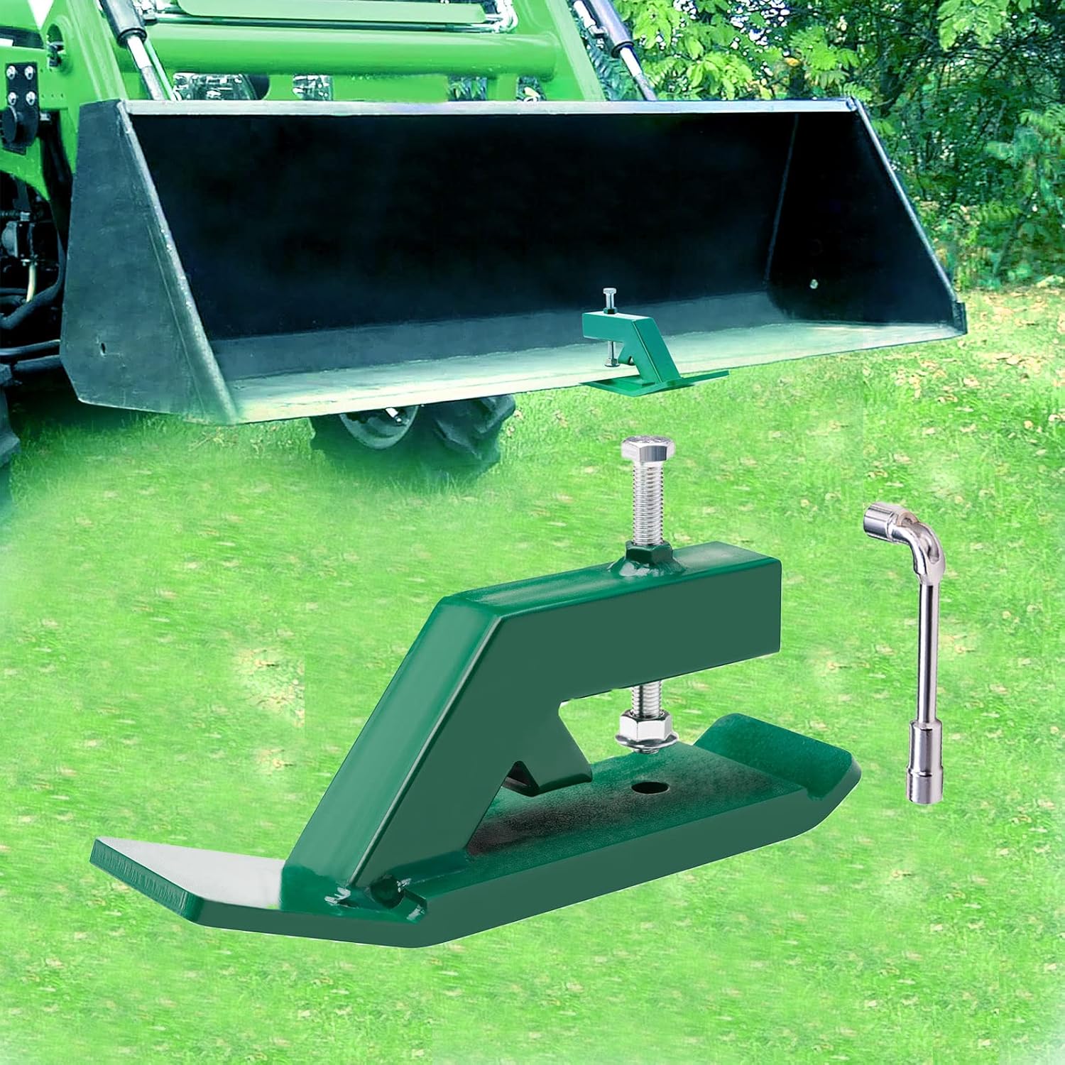 ONECHOI Tractor Bucket Edge Tamer, Heavy Duty Steel Bucket Attachments, 12" Long Skid Edge Protector Turning Bucket into Snow Pusher, 3" Width Turf Tamer Preventing Grass Destruction（ 1 Pack） Pack of 2