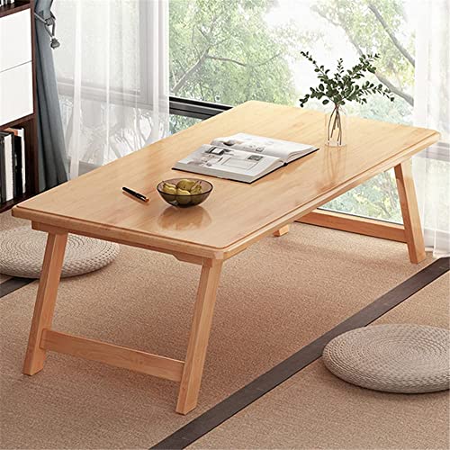 Folding Coffee Table, Bamboo Rectangular Table Coffee Center Table Art Craft Study Activity Table, Picnic Table, Entertainment Table for Home Living Room Balcony, Walnut