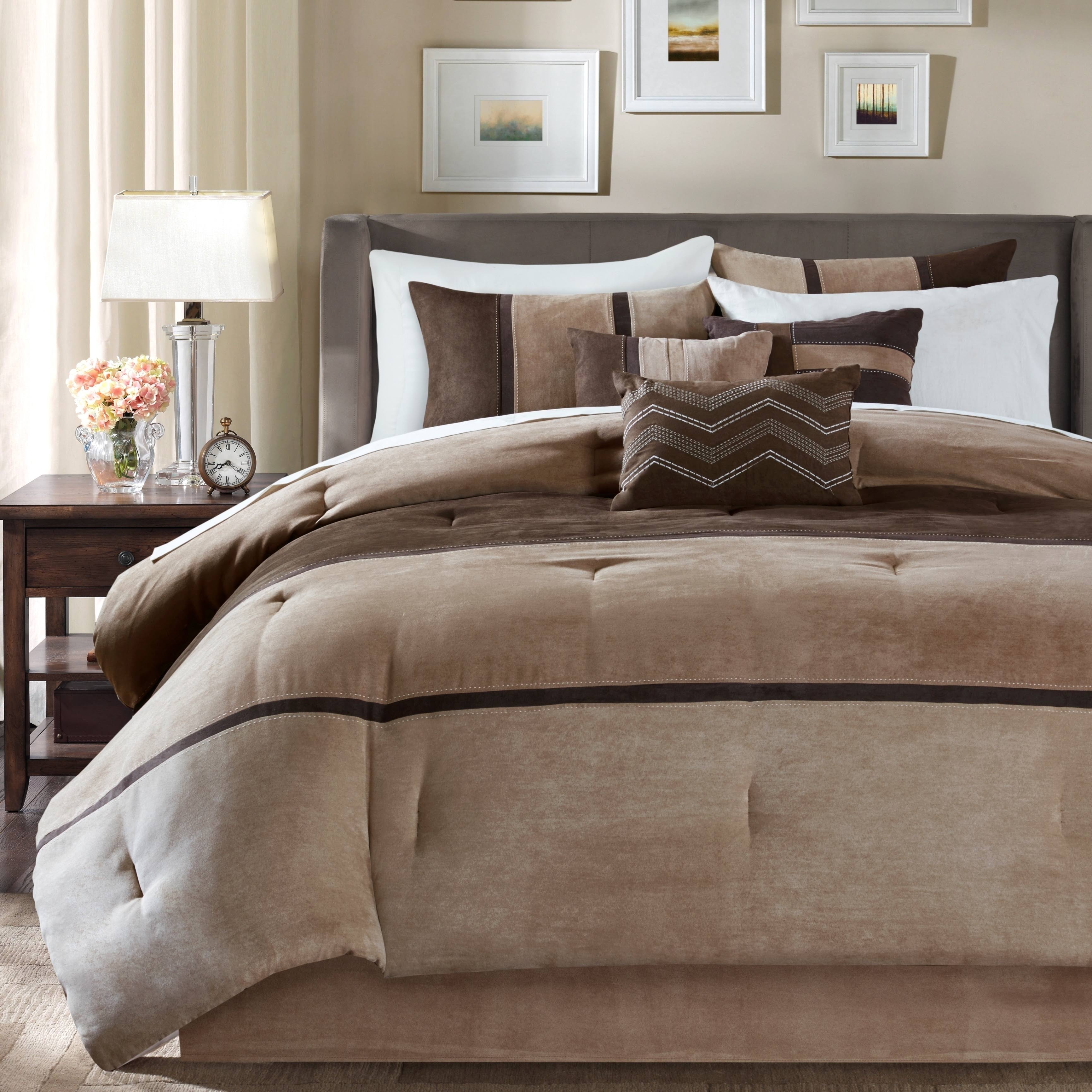 Madison Park Palisades 7 Piece Comforter Set Brown Cal King