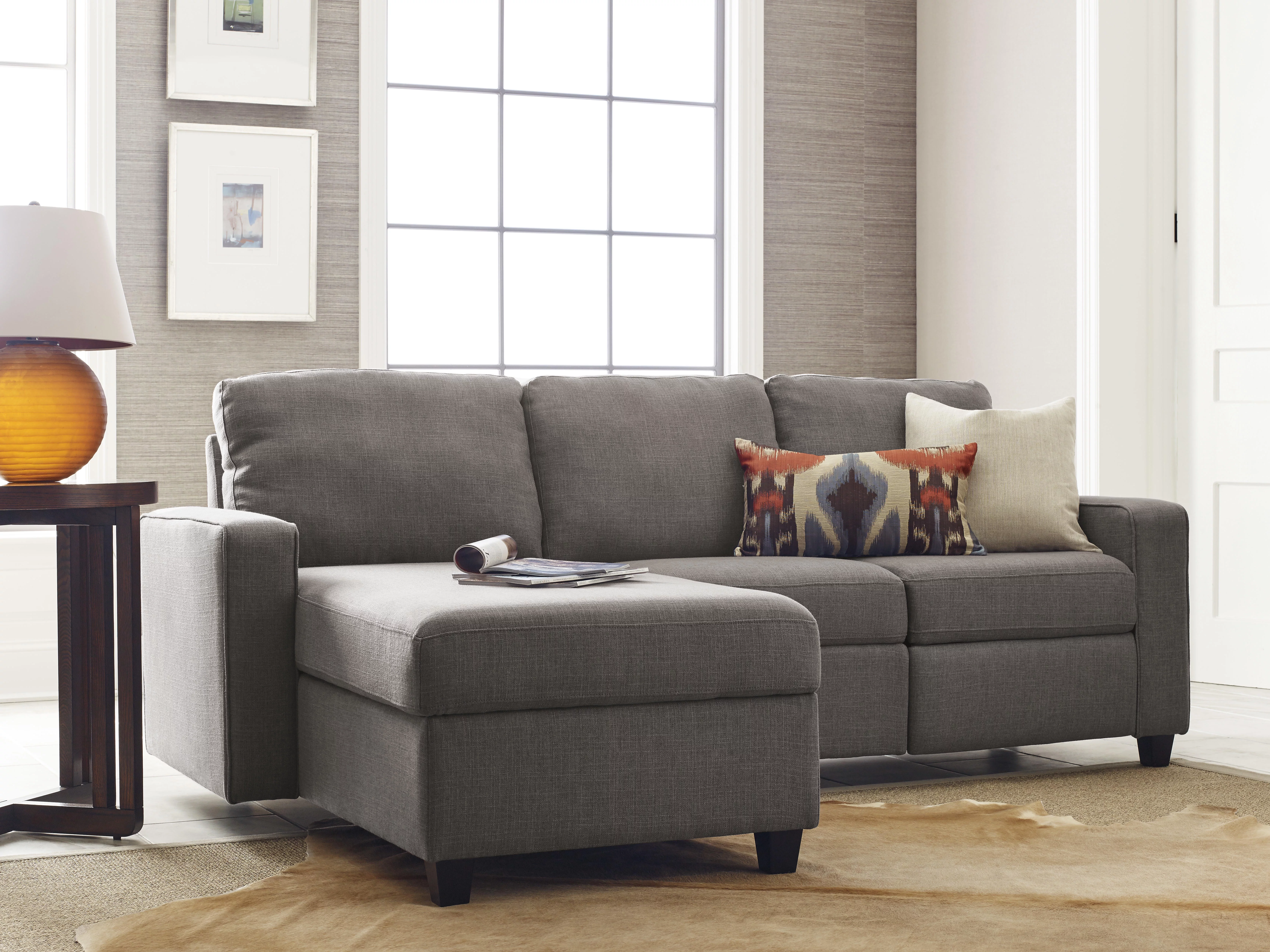 Serta Palisades Reclining Sectional with Left Storage Chaise - Gray