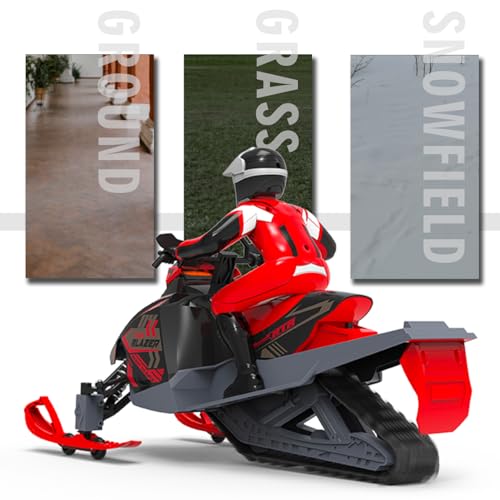 POCO DIVO Trail Blazer Snowmobile, 19” RC Tracked Snow Motorcycle Skimobile, 1/6 Racing Sports Motorbike, Dual Ski Snowboards Off-Road Sledge Motor Sled, Raido Control Tractor Rider Switchback Vehicle