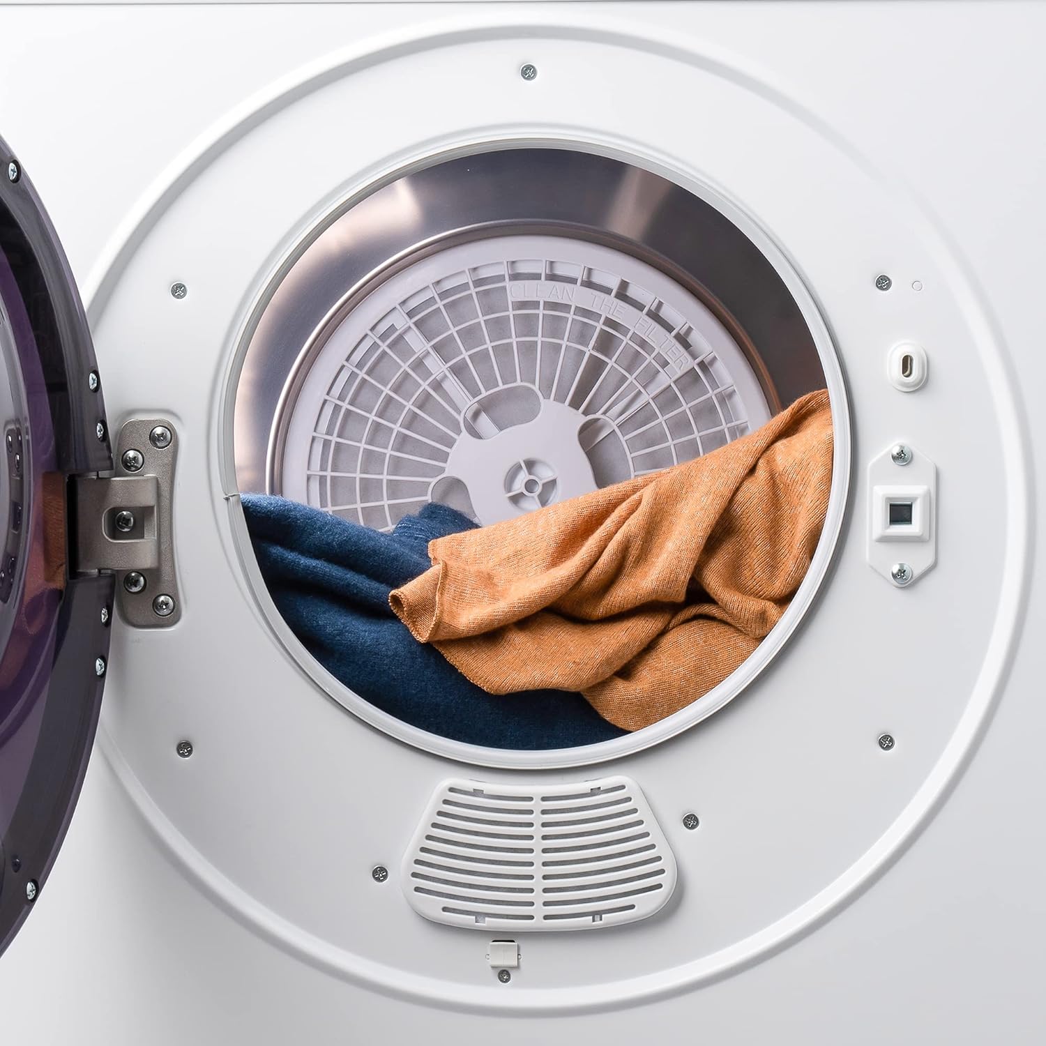 Portable Laundry Dryer│Dryer With Easy Knob Control For 5 Modes, Stainless │Steel Clothes Dryers, For Home, Dorm, Apartment And Rv, Wall Mount