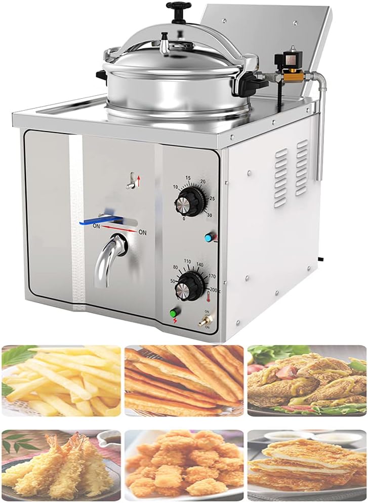 Air Fryer,110V Commercial Electric Countertop Pressure Fryer Large Air Fryer 16L Stainless Chicken Fish for Steamer, Slow Cooker, Multi-Cooker, and More