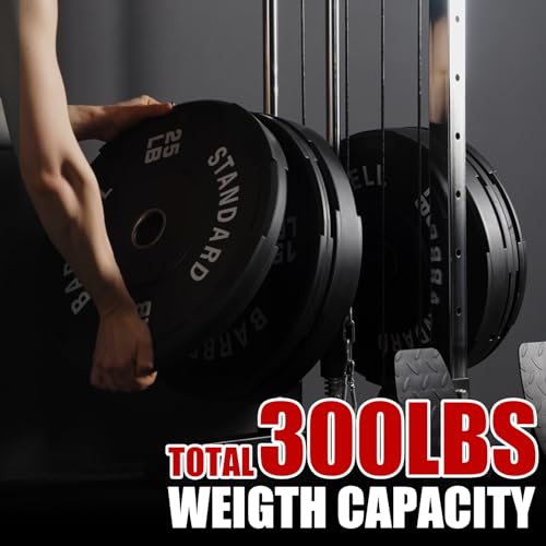 ER KANG Wall Mount Cable Station, Cable Crossover Machine with 18 Positions Dual Pulley System for Home Gym Fitness Equipment