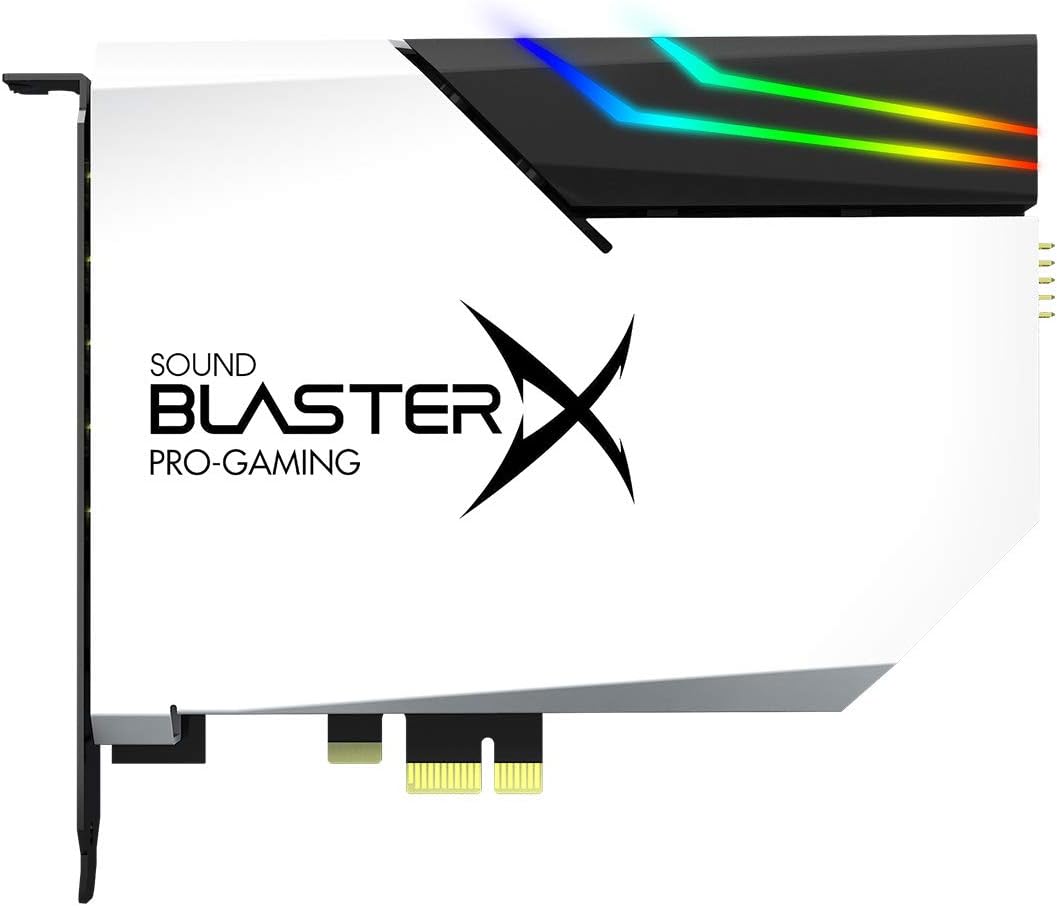 Creative Sound BlasterX AE-5 Plus SABRE32-class Hi-res 32-bit/384 kHz PCIe Gaming Sound Card and DAC with Dolby Digital and DTS, Xamp Discrete Headphone Bi-amp, Up to 122dB SNR, RGB Lighting System