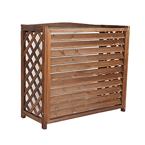 Wooden Air Conditioner Cover Flower Stand Wooden Air Conditioning Rack Conditioning Shell Blinds Solid Wood Air Conditioning Cover Outdoor Plant Storage
