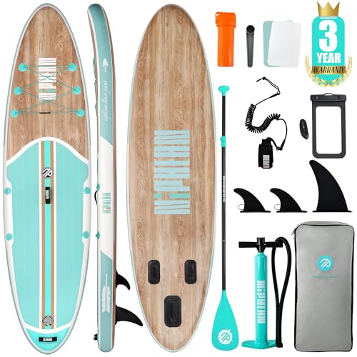 Niphean Inflatable Stand Up Paddle Board with SUP Accessories, Anti-Slip EVA Deck, 10’6’’ Inflatable Paddle Boards for Adults & Youth of All Skill Levels