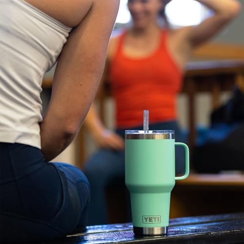 YETI Rambler Tumbler with Handle and Straw Lid, Vacuum Insulated Travel Mug, Stainless Steel
