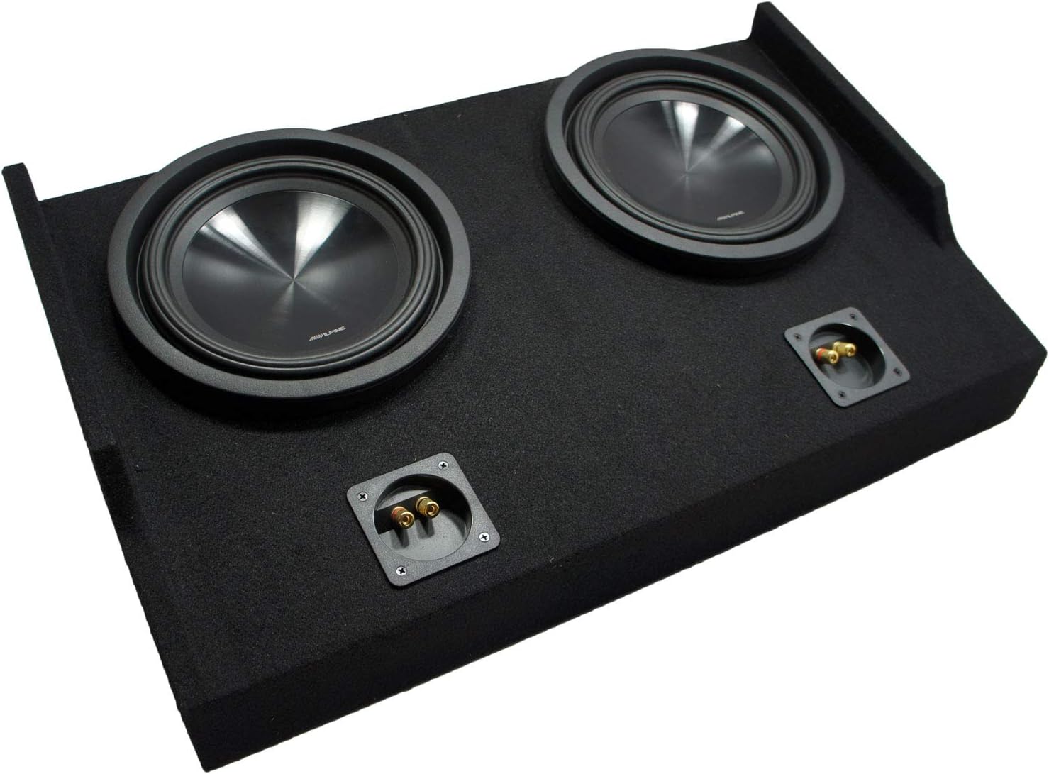 Alpine SWT-10S4 Compatible with Ford F150 Super Cab 2015-2019 Bundled with FTB2X10-15EXTCAB Dual 10 Sub Box