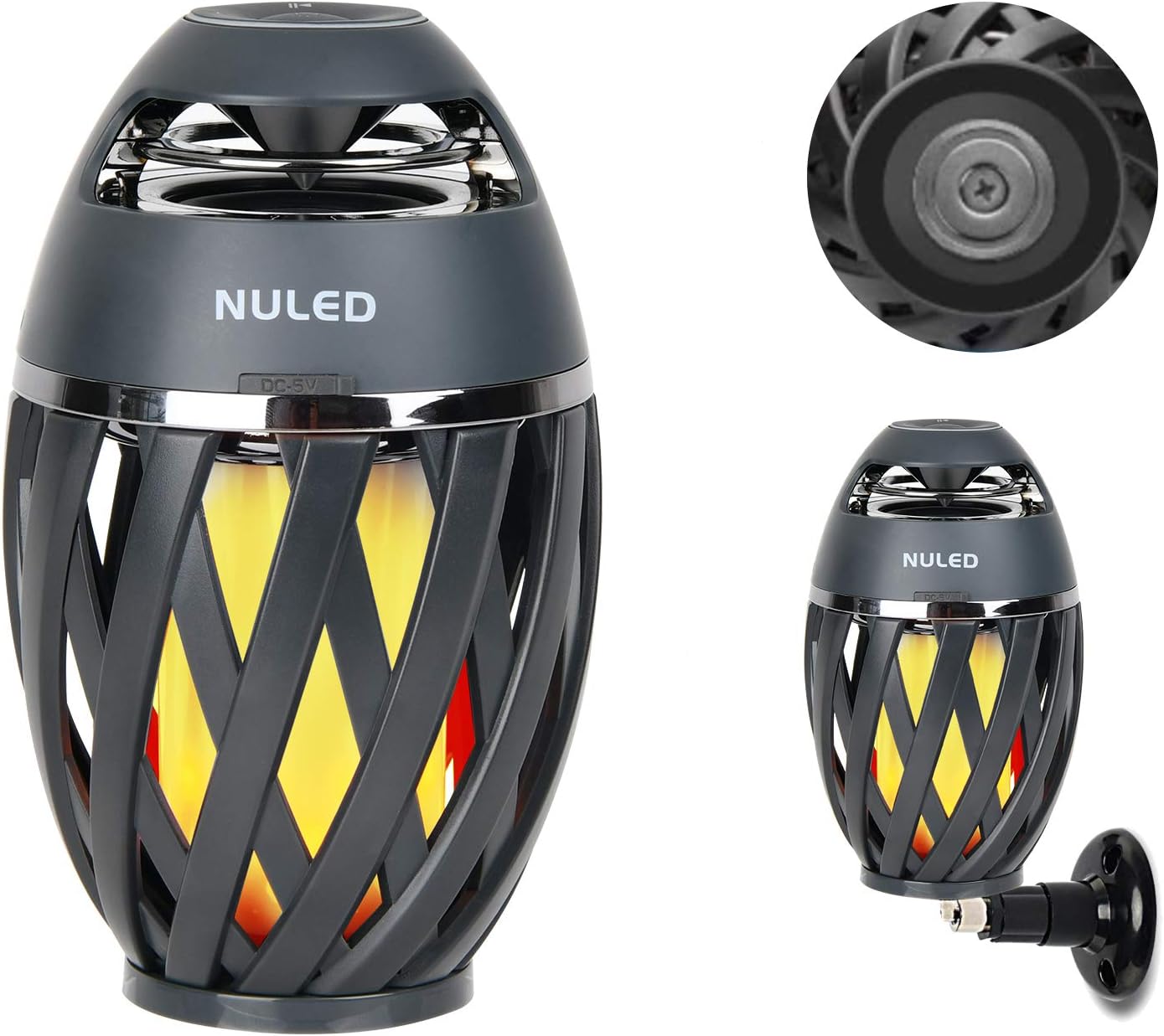 Outdoor Bluetooth Speakers,LED Flame Speakers Tiki Torch Atmosphere Lantern,Outdoor Speakers Bluetooth Waterproof Wireless Portable Speakers w. TWS Sound/15H Playtime for Camping/Patio/Yard,2 Pack