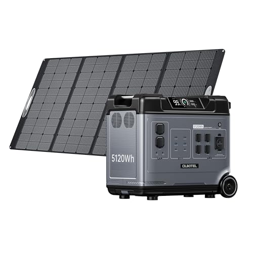 OUKITEL Portable Power Station P5000, Solar Generator with 5120Wh, 5x2200W AC Outlets (4000W Surge), 2.8H Full Charge, 1000W MPPT Solar, for Emergency, Home Backup, RV, Off-grid
