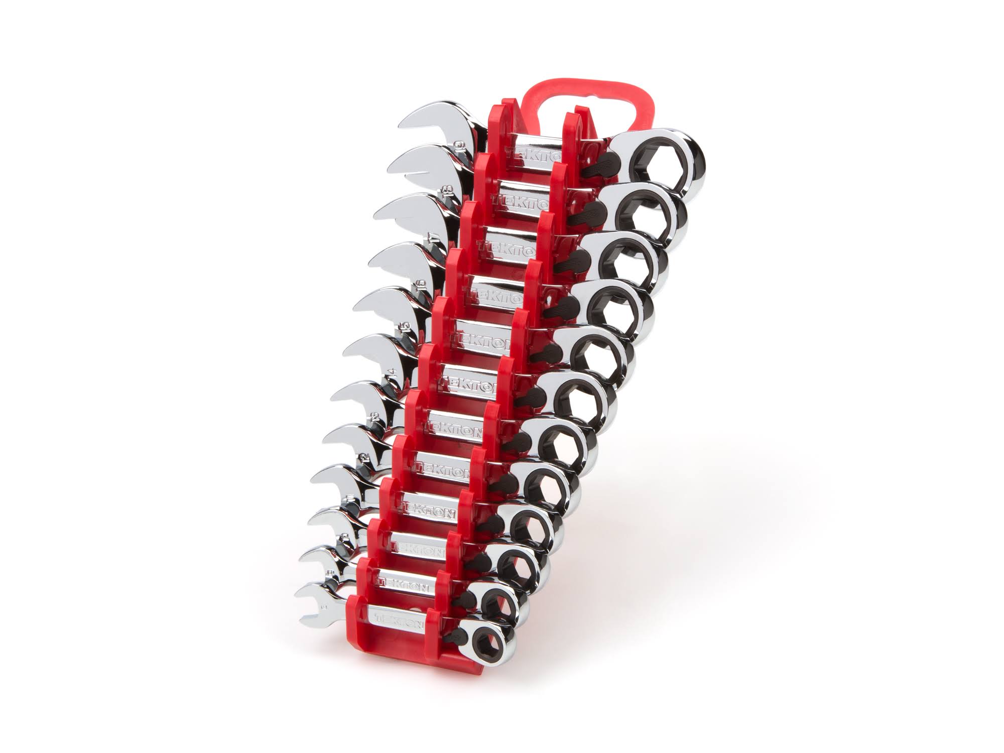 Tekton Stubby Reversible Ratcheting Combination Wrench Set, 12-Piece (8-19 mm) - Keeper | WRN51170