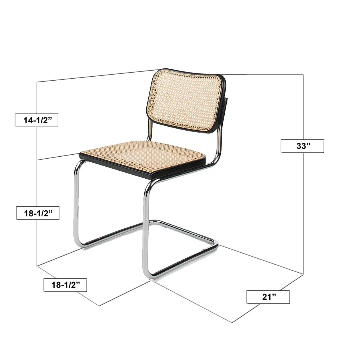 Furnish Theory  Cesca Cane Dining Chair in Chrome and Natural