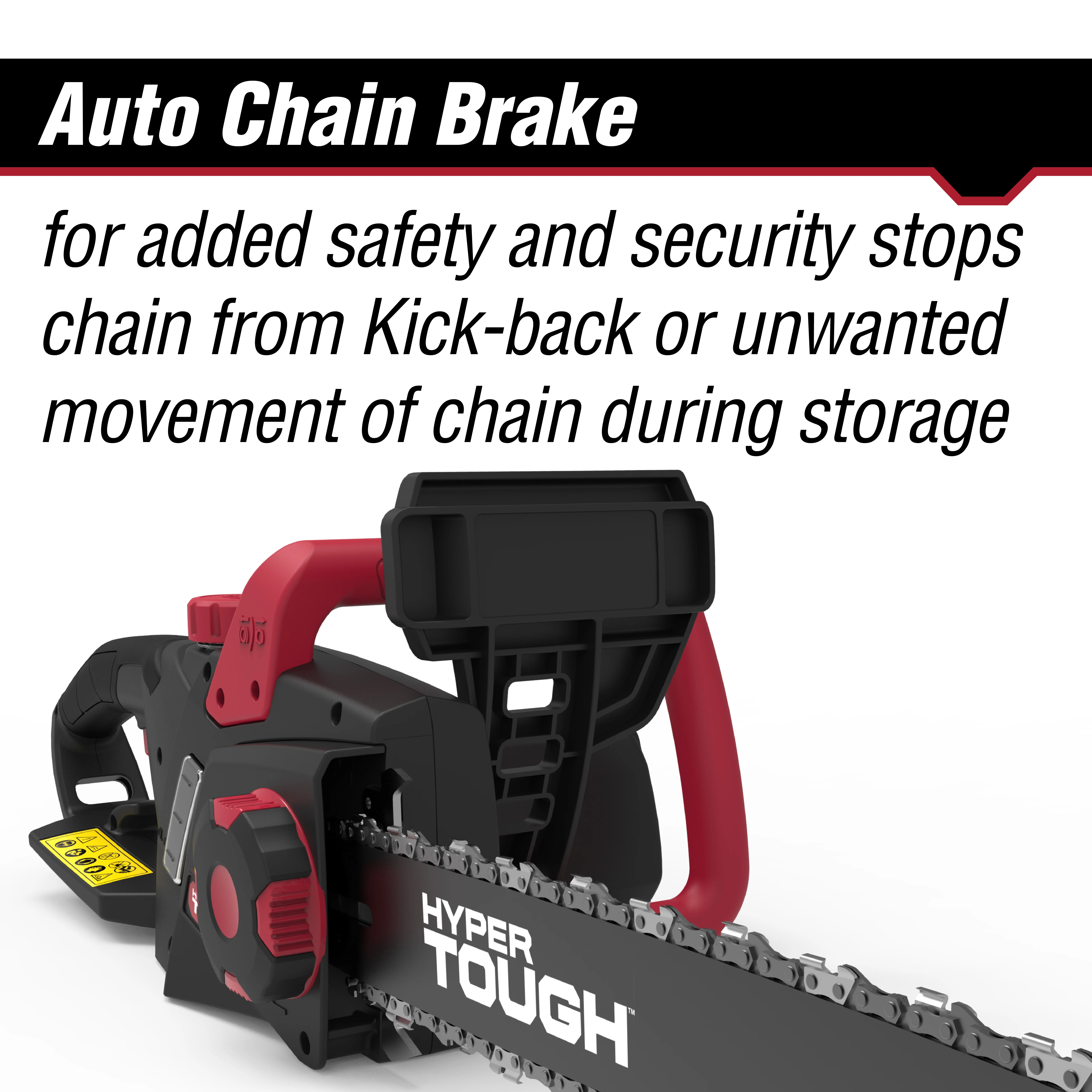 Hyper Tough 16-Inch Electric Chainsaw, 15-Amp Motor with Automatic Oiler, Tool-less Chain Tension, Metal Bucking Spikes included