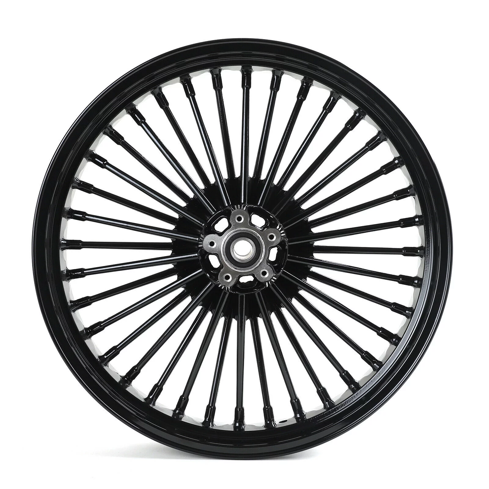 Black 21X3.5 16X5.5 Fat Spoke Wheels Rims for Harley Touring Street Glide FLHX Road Glide 2009-2021 - Curated Treasures Market