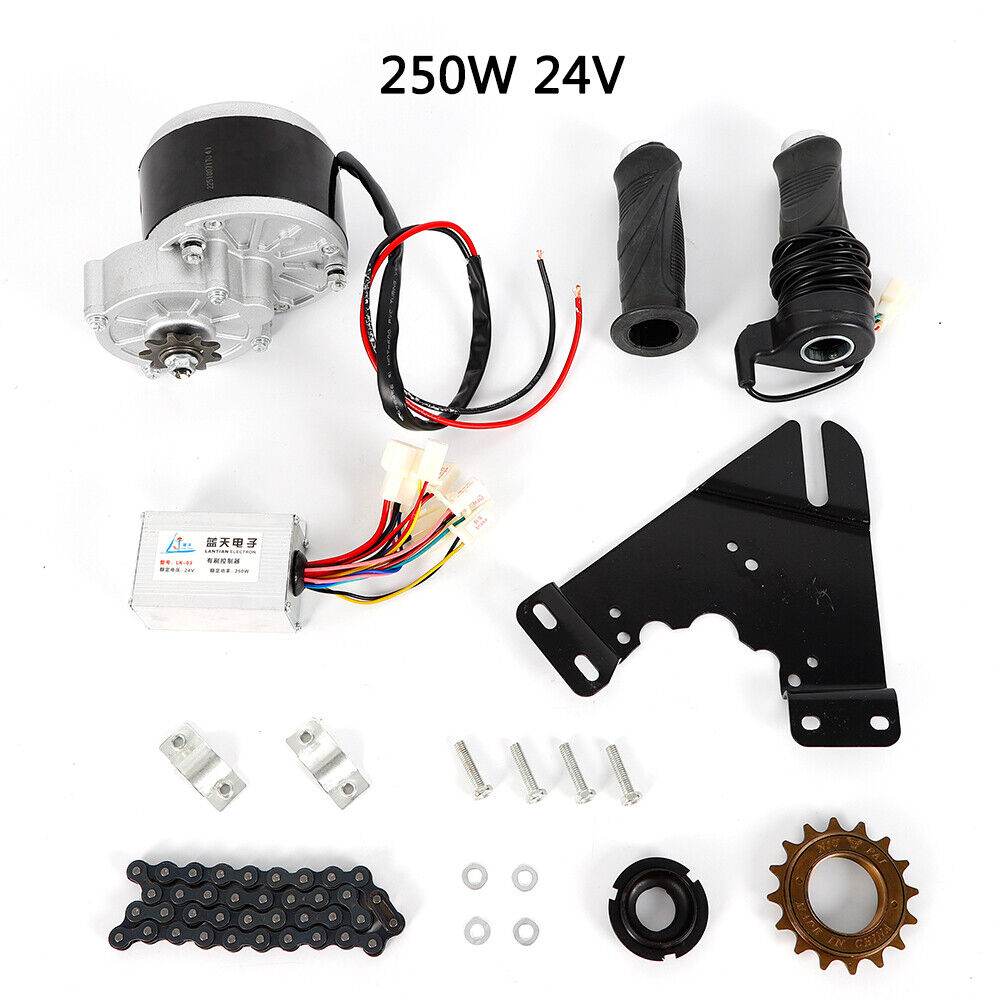ZhdnBhnos 24V 250W Electric Bicycle Conversion Kit E-Bike 16-28inch Wheel Motor Kit with Chain Motor Controller Freewheel
