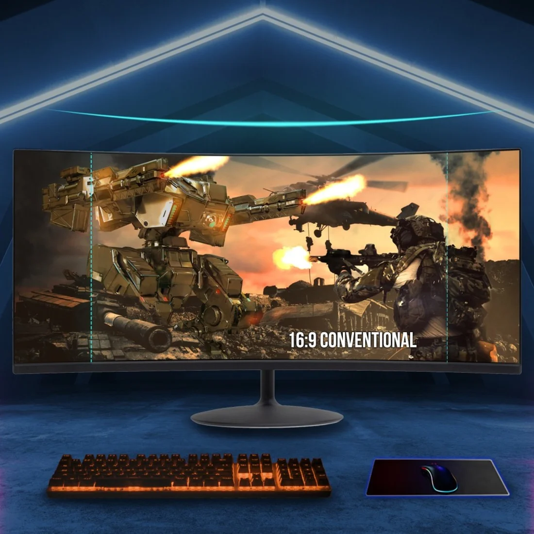 Sceptre C345W-2560UN 34" Class UW-UXGA Curved Screen Gaming LCD Monitor, 21:9, Black