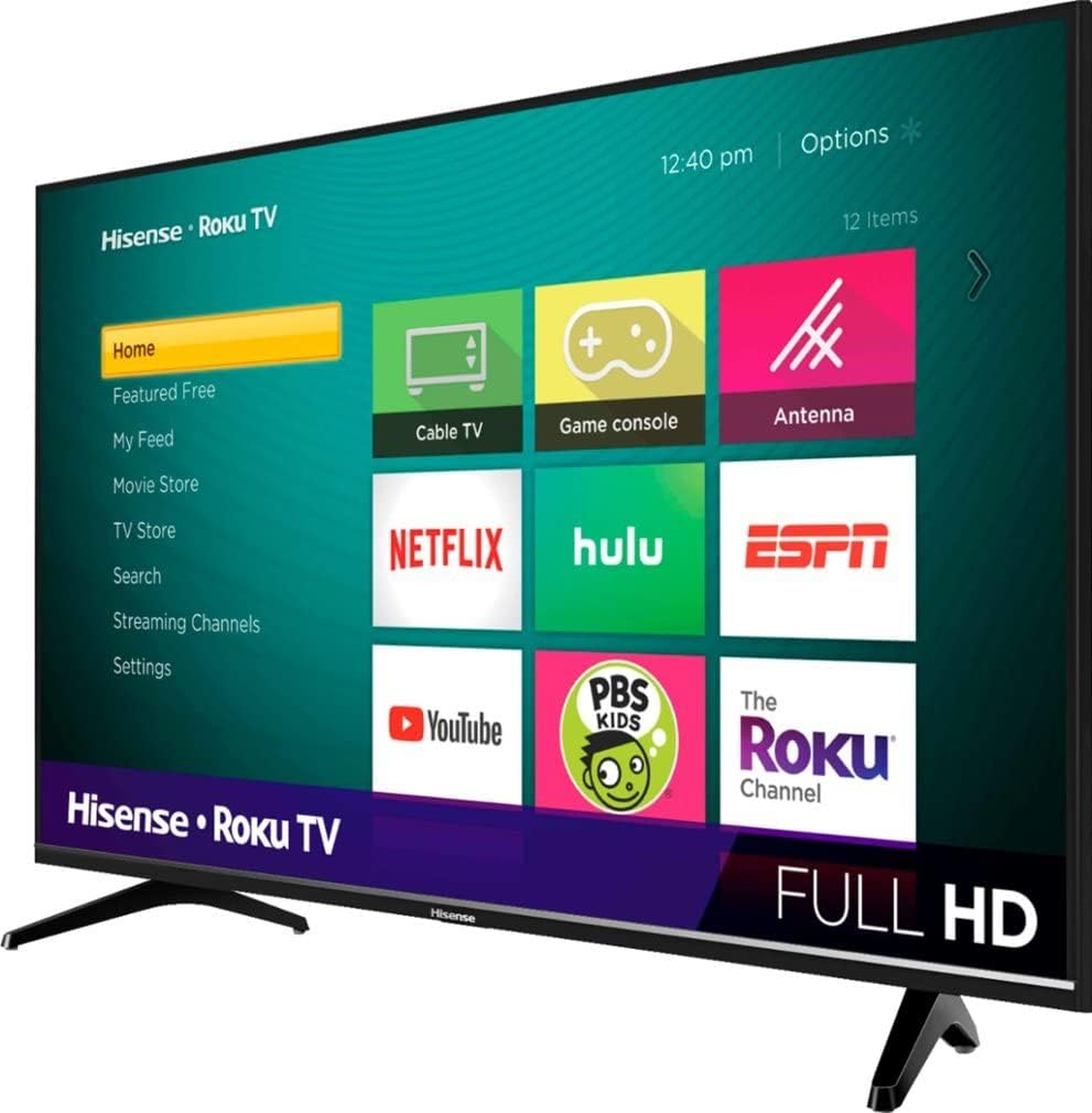 Hisense 40H4030F3 H4 Series FHD LCD LED Roku Smart TV Motion Rate 120, DTS TruSurround Sound, Works with Google Assistant and Alexa (2020 Model) (Renewed)