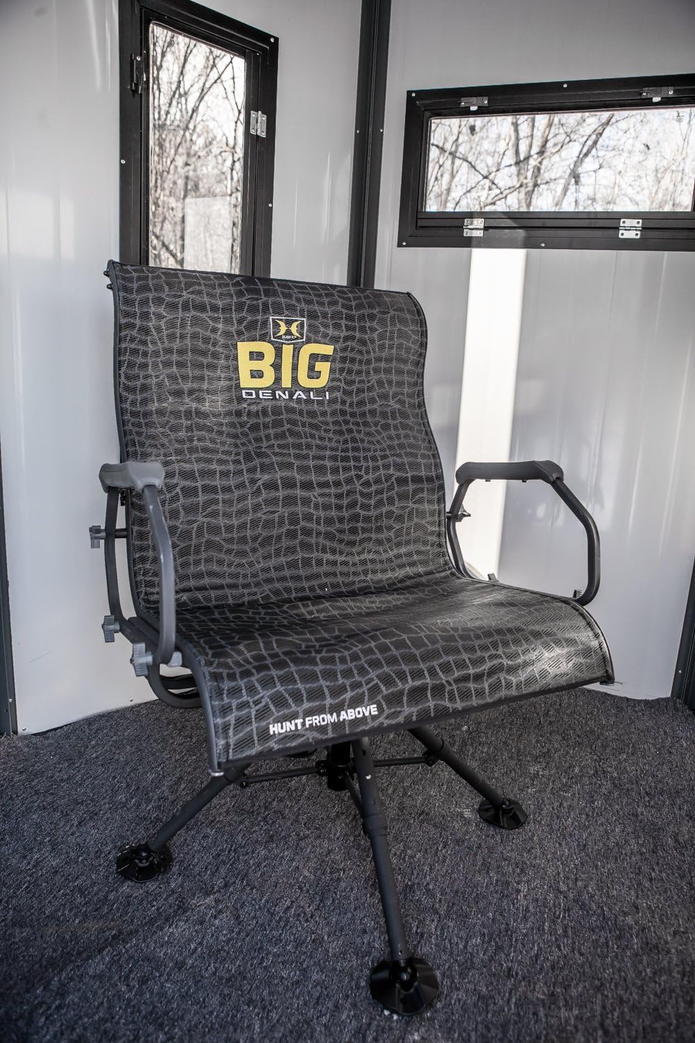 HAWK Big Denali Luxury Blind Chair Extra Large Silent Comfortable Swiveling Portable Chair with 4 Adjustable Legs for Camping, Hunting, Fishing, Backpacking Holds Up To 350 LBS