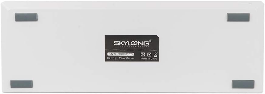 EPOMAKER SKYLOONG GK61 SK61 61 Keys Hot Swappable 60% Mechanical Keyboard with RGB Backlit, Doubleshot ABS Keycaps, Dustproof for Win/Mac/Gamers（Gateron Optical Blue, White