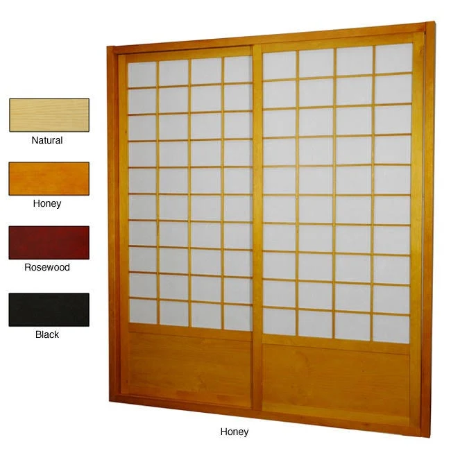 Oriental Furniture Double-Sided Zen Shoji Sliding Door Kit (Black)