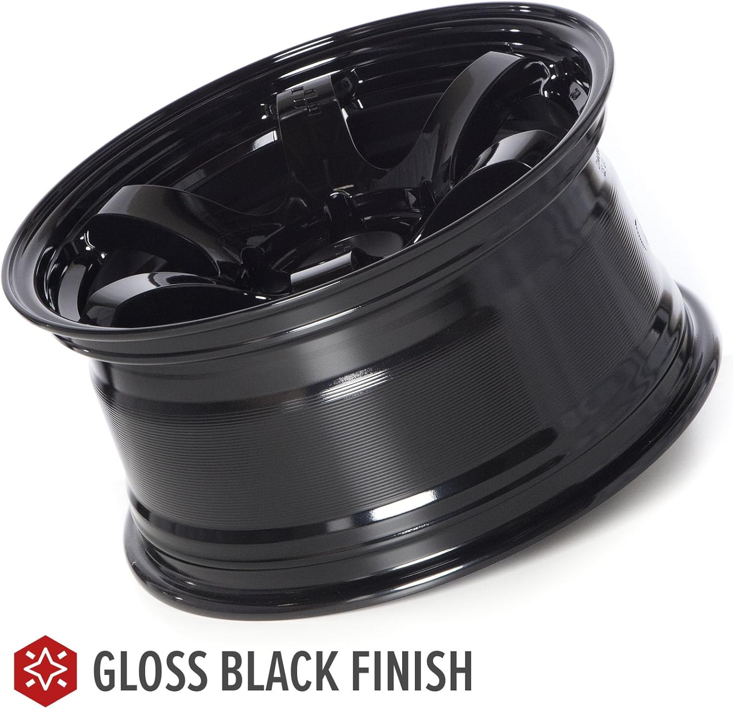 Steller 17 Inch Wheels Gloss Black 6x139.7 6x5.5 Bolt Pattern, 17x8.5, 10mm Offset, 106.1mm, 57DR-X Style Rims Compatible with 01-23 Tacoma, 02-23 4Runner, FJ Cruiser, GX470, GX460