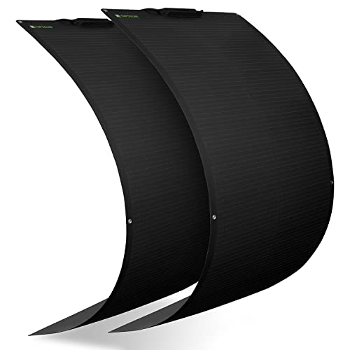 Topsolar Flexible Solar Panel 360W 24V/12V Monocrystalline Bendable - 2 * 180 Watt 12Volt Semi-Flexible Mono Solar Panels Charger Off-Grid for RV Boat Cabin Van Car Uneven Surfaces