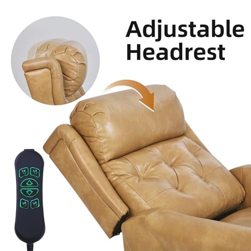 Oversized Power Lift Recliner Chair for Elderly, Extra Wide Lift Chair with Masssage and Heat, Chenille Electric Recliner Chairs for Big and Tall, USB Ports, Coffee