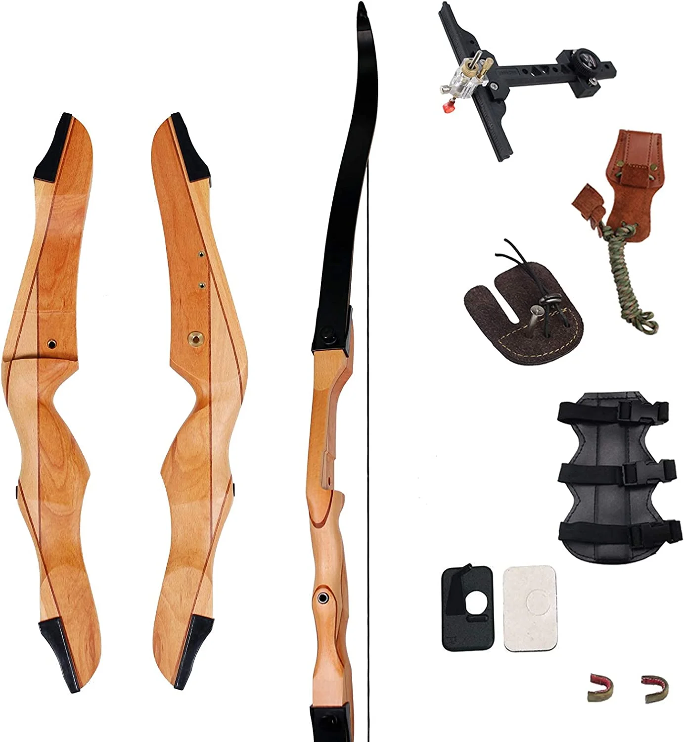 70" Takedown Recurve Bow Adult Archery Competition Athletic Bow Weights 14-40 LB Right Handed Archery Kit for Outdoor Training Hunting Shooting