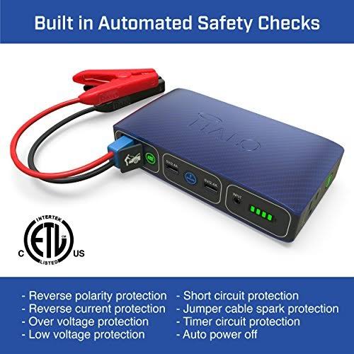 Halo Bolt 58830 mWh Portable Phone Laptop Charger Car Jump Starter with AC Outlet and Car Charger