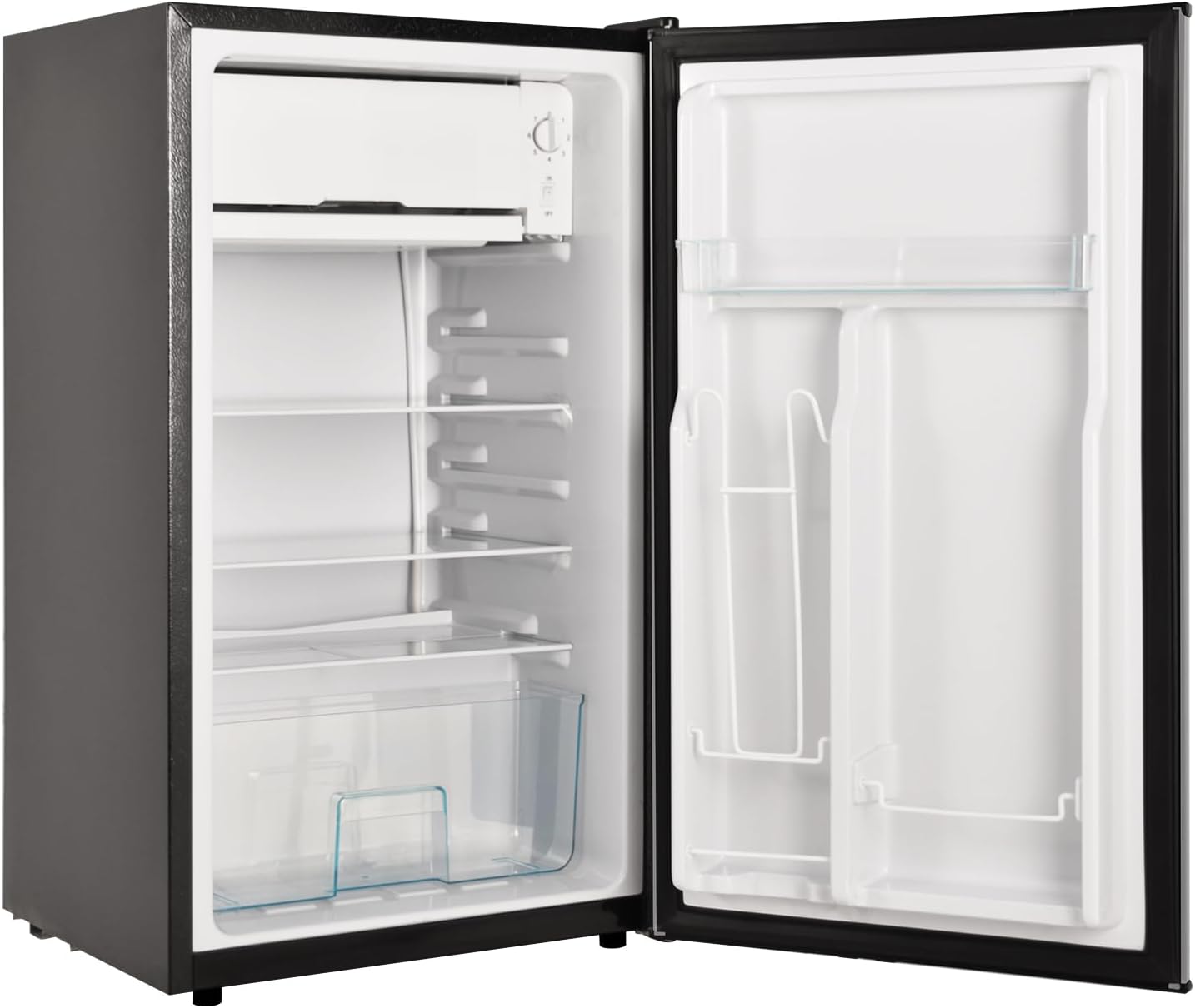 3.1 Cu. Ft. Mini Fridge with Freezer, Single Door Mini Refrigerator, Compact Fridge Adjustable Thermostat, Small Fridge for Bedroom, Office, Dorm, Silver