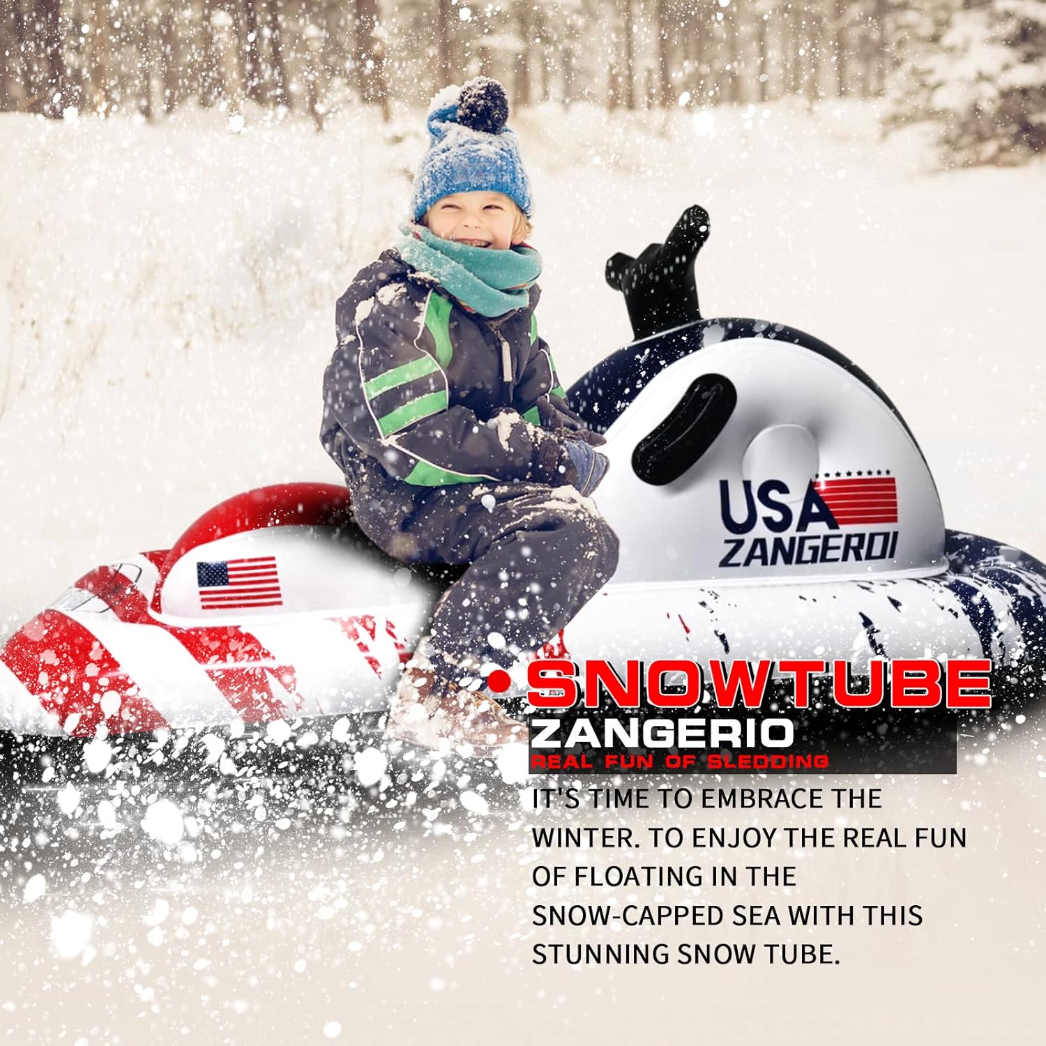 Snow Tube Snow Tubes for Sledding Snow Sled for Kids Snow Sleds for Kids and Adult Snow Tubes for Sledding Kids Snow Tube Heavy Duty Inflatable Snowmobile Snow Sled Snow Tubes for Adults Pack of 2