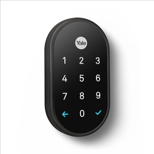Google Nest x Yale Lock - Tamper-Proof Smart Lock for Keyless Entry - Keypad Deadbolt Lock for Front Door - Satin Nickel