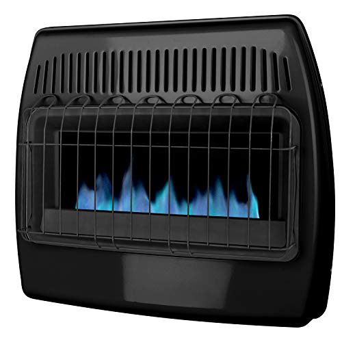 Dyna-Glo 30,000 BTU Blue Flame Thermostatic Garage Vent Free Wall Heater, Black