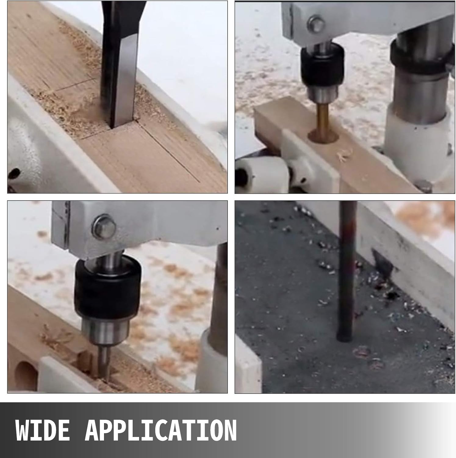 VEVOR Woodworking Mortise Machine, 1/2 HP 1700RPM Powermatic Mortiser, With Movable Work Bench Benchtop Mortising Machine, For Making Round Holes Square Holes Or Special Square Holes In Wood