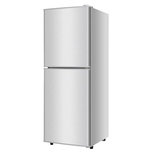 Small Refrigerator with Freezer Mini Fridge 4.0 Cu.ft Compact Small for Bedroom Dorm RV Apartment 2-Door Design Silver…