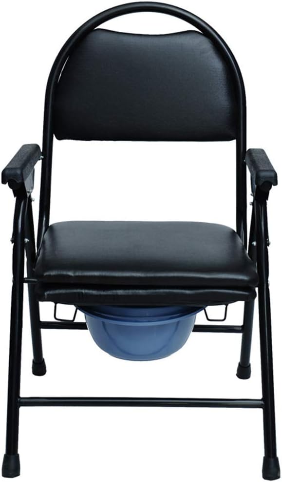 KOHARA Folding Commode Chair Bedroom Toilet Seat for Adults, Handicap, Elderly Disabled Portable Toilet Chair Stool Safety Frame Rails Bedside Shower Chair