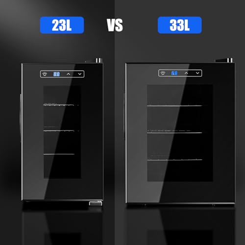 Reptile Egg Incubator 23L Small Digital Lab Incubator Cooling and Heating 10−40°C Precise Temperature Control for Turtle Lizard Gecko Snake Reptiles Hatching with UV-Resistant Glass Door