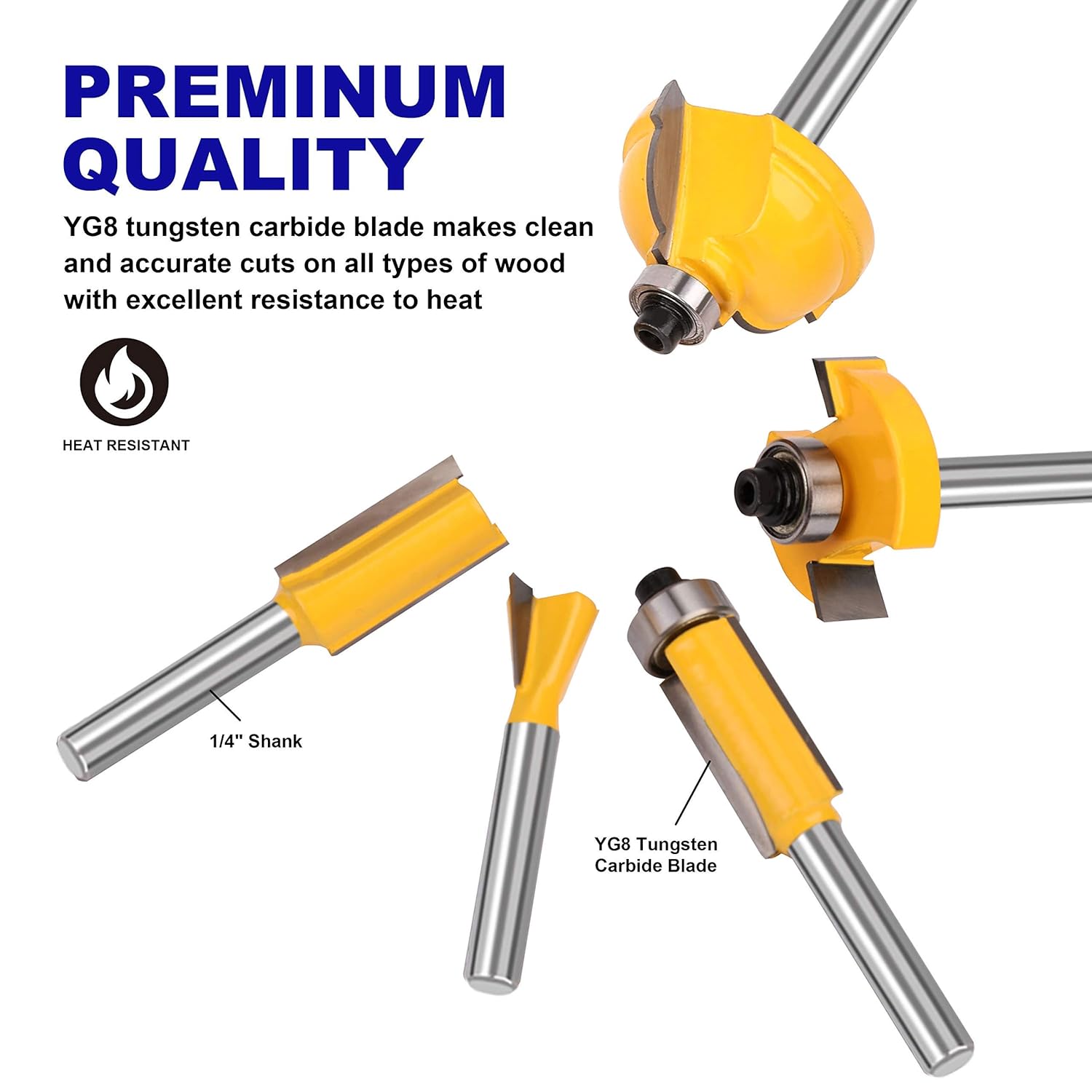 Platinumedge Router Bits Set, Tungsten Carbide Router Bits Set 1/4 Shank, Router Bit Kit for DIY, Woodworking Project, 35 Piece Set with Premium Aluminum Carry Storage Case Pack of 2