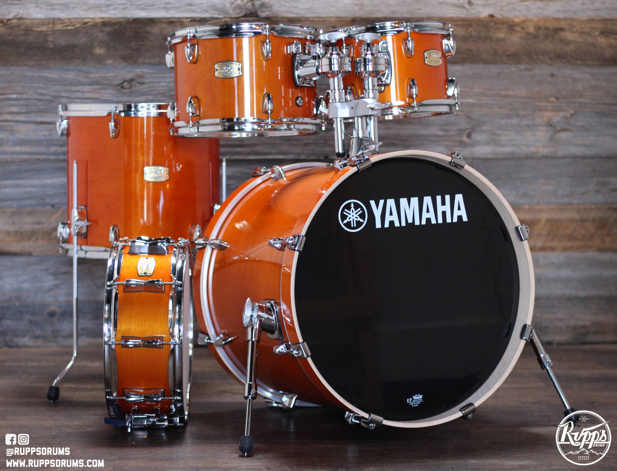Yamaha Stage Custom Birch 5-Piece Shell Pack with 20x22 Bass Drum Honey Amber