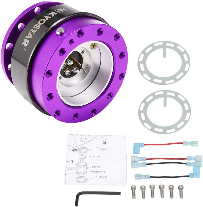 WKD Titanium Steering Wheel Quick Release Hub Adapter Snap Off Boos Kit Black #8313