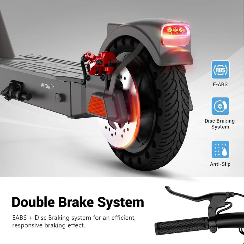SISIGAD Electric Scooter for Adults, Peak 500W Motor, 8.5" Solid Tires, 15 Miles Long Range & 19Mph Speed Folding Electric Adult Scooter for Commuting with Double Braking System