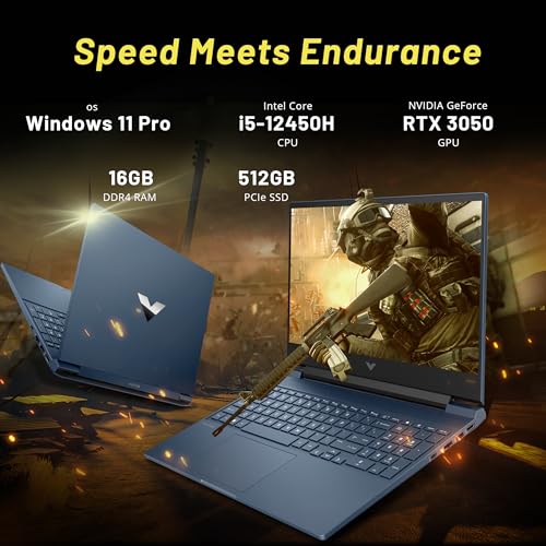 HP Victus 15.6" 144Hz FHD Gaming Laptop, Intel i5-12450H, 32GB RAM, 1TGB PCIe SSD, NVIDIA GeForce RTX 3050, Backlit Keyboard, Win 11 Pro, Blue, 256GB Docking Station Set