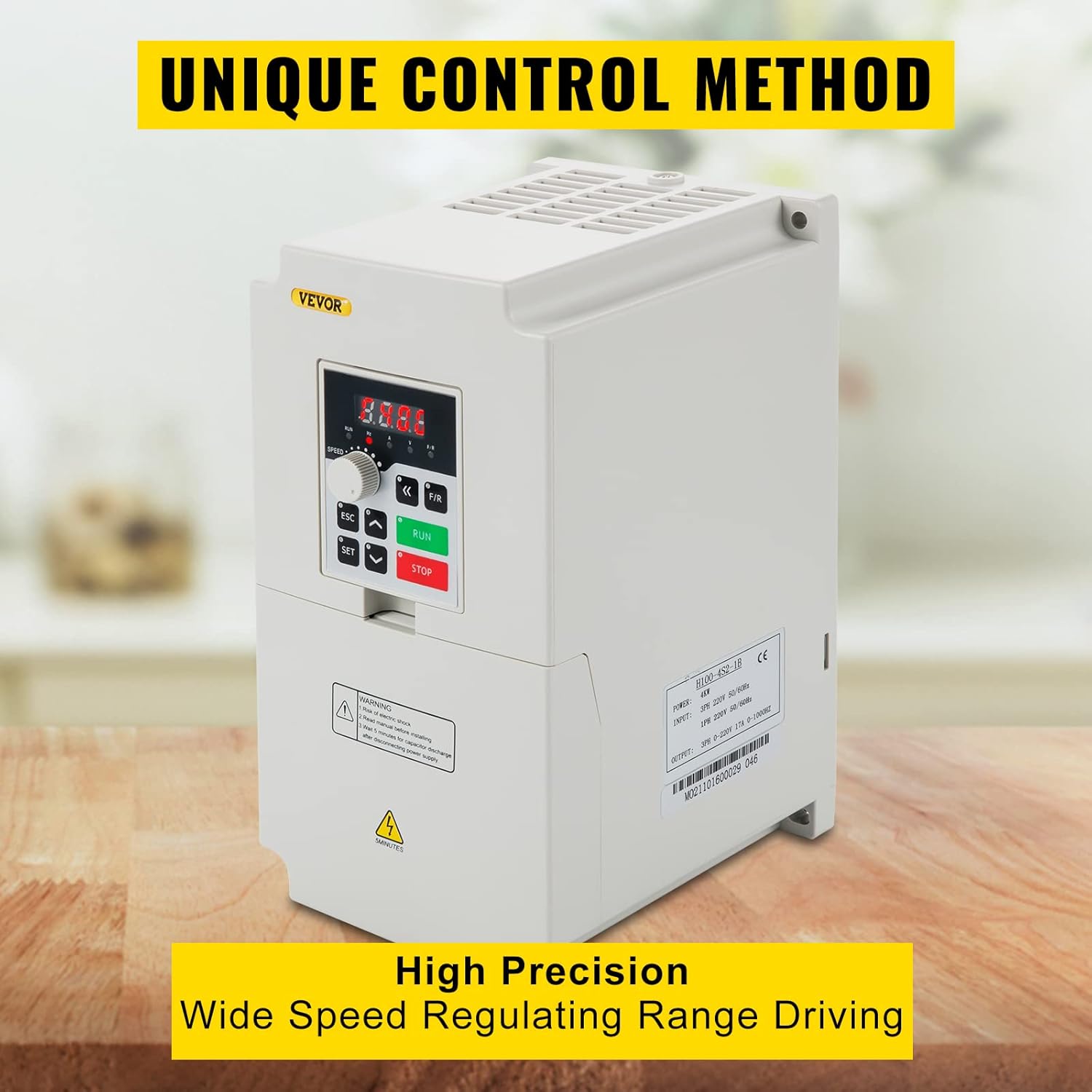 VEVOR VFD 4KW 220V 5.5HP, 1 or 3 Phase Input, 3 Phase Output Variable Frequency Drive, AC 17A 0~1000HZ CNC Motor Inverter Converter for Motor Speed (RS485)