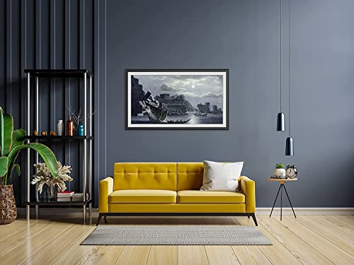 Deco TV Frames Alloy Scoop - Anodized Black Bezel Compatible ONLY with Samsung The Frame TV
