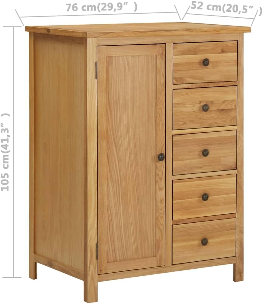 Wardrobe 29.9"x20.5"x41.3" Solid Oak Wood,Armoires & Wardrobes-71.5lbs