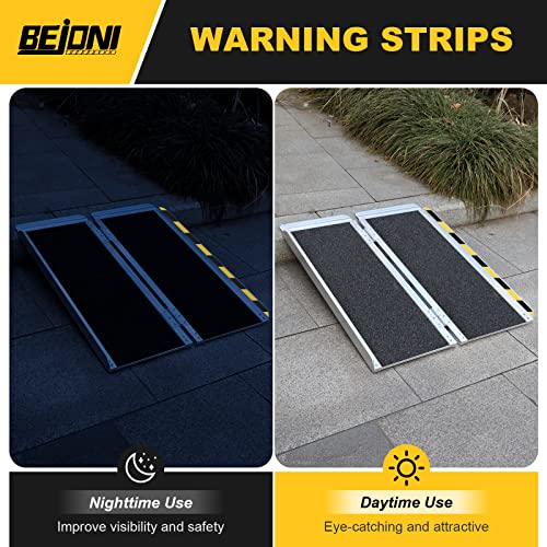 6FT Folding Aluminum Wheelchair Ramp for Home, 600 lbs Capacity, Non-Skid Portable Ramp, Folding Ramp for Wheelchairs, Ramp for Wheelchairs for Home, Steps, Stairs, Doorways